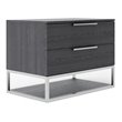 Pemberly Row Heloise Contemporary Veneer Wood Nightstand in Grey Elm