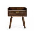 Pemberly Row Sutton Acacia Veneer Wood Nightstand in Walnut Finish