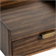 Pemberly Row Sutton Acacia Veneer Wood Nightstand in Walnut Finish