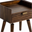 Pemberly Row Sutton Acacia Veneer Wood Nightstand in Walnut Finish