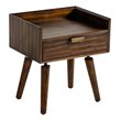 Pemberly Row Sutton Acacia Veneer Wood Nightstand in Walnut Finish