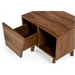 Pemberly Row Mid-Century Wood Nightstand with 1 Drawer in Walnut Finish
