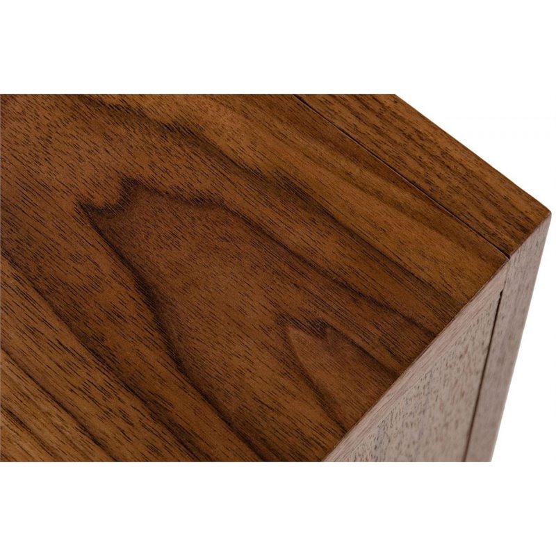 Pemberly Row Mid-Century Wood Nightstand with 1 Drawer in Walnut Finish