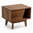 Pemberly Row Mid-Century Wood Nightstand with 1 Drawer in Walnut Finish