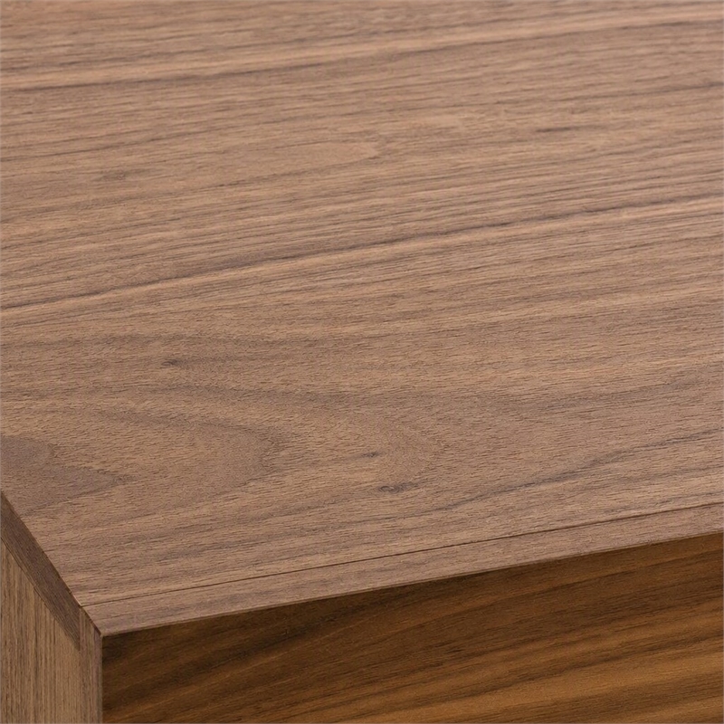 Pemberly Row Mid-Century Wood Nightstand with 1 Drawer in Walnut Finish