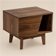 Pemberly Row Mid-Century Wood Nightstand with 1 Drawer in Walnut Finish