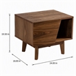 Pemberly Row Mid-Century Wood Nightstand with 1 Drawer in Walnut Finish