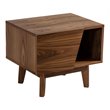 Pemberly Row Mid-Century Wood Nightstand with 1 Drawer in Walnut Finish