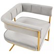 Pemberly Row Modern Fabric and Metal Dining Chair in Light Gray