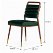 Pemberly Row Velvet Dining Chair with Channel Tufting in Green and Walnut