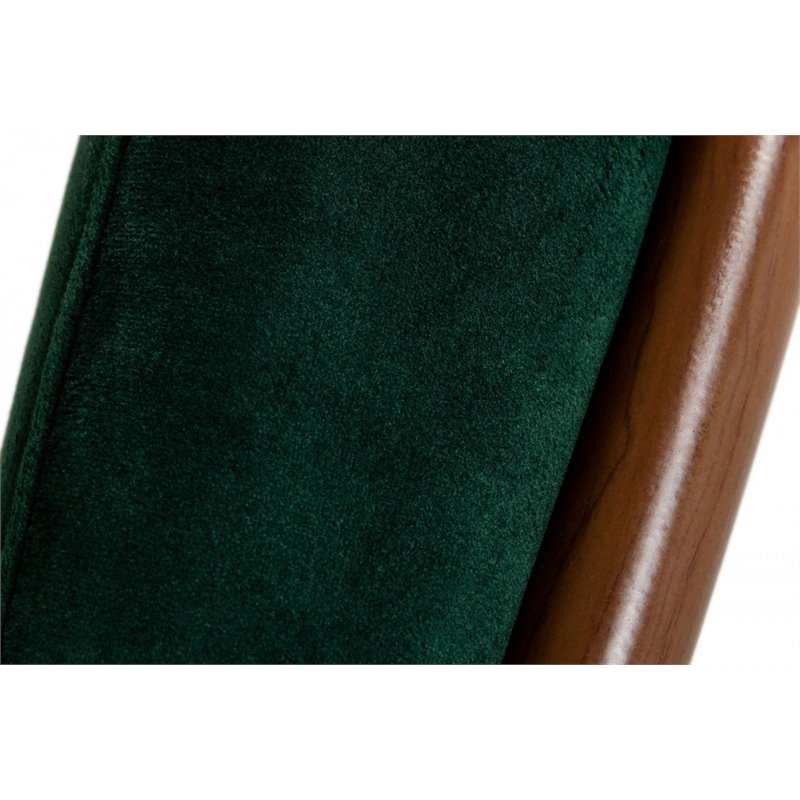 Pemberly Row Velvet Dining Chair with Channel Tufting in Green and Walnut