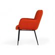 Pemberly Row Mid-Century Velvet Dining Chair in Orange with Metal Legs