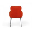 Pemberly Row Mid-Century Velvet Dining Chair in Orange with Metal Legs