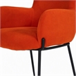 Pemberly Row Mid-Century Velvet Dining Chair in Orange with Metal Legs