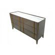 Pemberly Row Mid-Century Solid Wood Dresser in Dark Brown and White