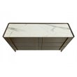Pemberly Row Mid-Century Solid Wood Dresser in Dark Brown and White