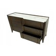 Pemberly Row Mid-Century Solid Wood Dresser in Dark Brown and White