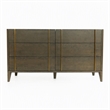 Pemberly Row Mid-Century Solid Wood Dresser in Dark Brown and White