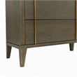 Pemberly Row Mid-Century Solid Wood Dresser in Dark Brown and White