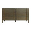 Pemberly Row Mid-Century Solid Wood Dresser in Dark Brown and White