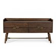 Pemberly Row Acacia Veneer Wood Dresser with Metal Accents in Brown