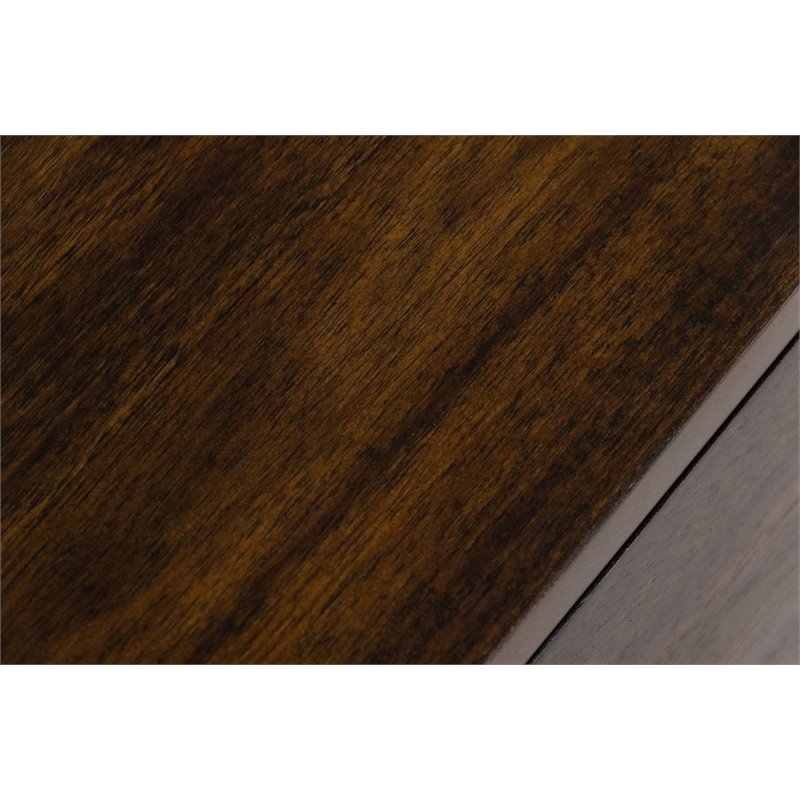 Pemberly Row Acacia Veneer Wood Dresser with Metal Accents in Brown