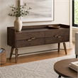 Pemberly Row Acacia Veneer Wood Dresser with Metal Accents in Brown