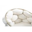 Pemberly Row Modern Velour Dining Chair with Brass Frame in White