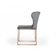 Pemberly Row Modern Stainless Steel Velvet Dining Chair in Gray
