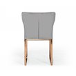 Pemberly Row Modern Stainless Steel Velvet Dining Chair in Gray