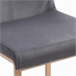 Pemberly Row Modern Stainless Steel Velvet Dining Chair in Gray