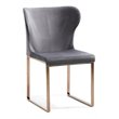 Pemberly Row Modern Stainless Steel Velvet Dining Chair in Gray