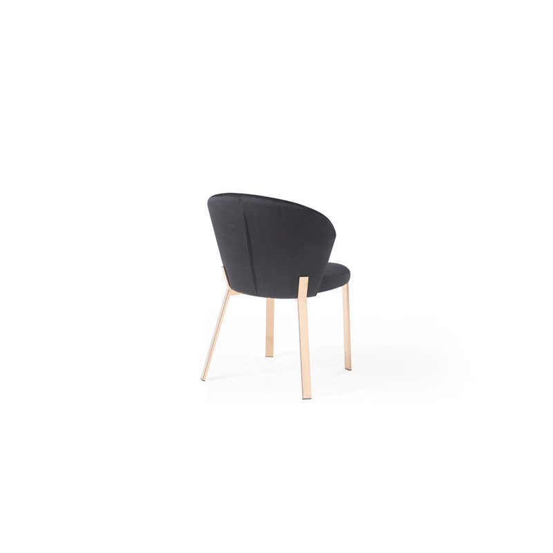 Pemberly Row Set of 2 Modern Velvet Dining Chairs in Black
