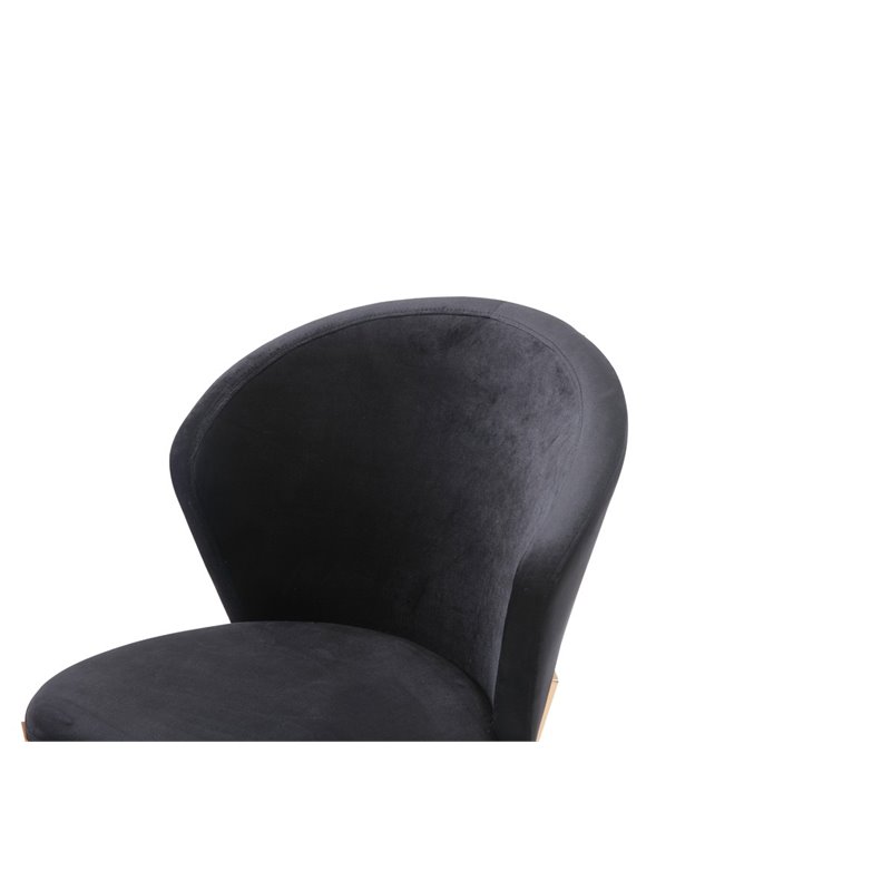 Pemberly Row Set of 2 Modern Velvet Dining Chairs in Black