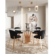 Pemberly Row Set of 2 Modern Velvet Dining Chairs in Black