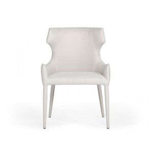 Pemberly Row Modern Fabric and Metal Dining Chair in Beige