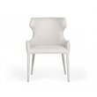 Pemberly Row Modern Fabric and Metal Dining Chair in Beige