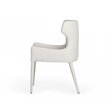 Pemberly Row Modern Fabric and Metal Dining Chair in Beige