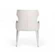 Pemberly Row Modern Fabric and Metal Dining Chair in Beige
