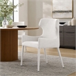 Pemberly Row Modern Fabric and Metal Dining Chair in Beige