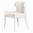 Pemberly Row Modern Fabric and Metal Dining Chair in Beige