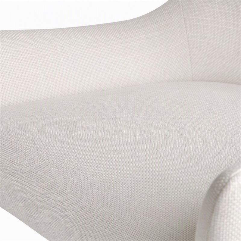 Pemberly Row Modern Fabric and Metal Dining Chair in Beige
