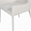 Pemberly Row Modern Fabric and Metal Dining Chair in Beige