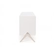 Pemberly Row Modern MDF Wood Dresser with Stainless Steel Legs in White