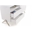 Pemberly Row Modern MDF Wood Dresser with Stainless Steel Legs in White