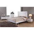 Pemberly Row Modern MDF Wood Dresser with Stainless Steel Legs in White