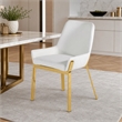 Pemberly Row Modern Faux Leather Dining Chair in White and Gold