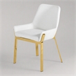 Pemberly Row Modern Faux Leather Dining Chair in White and Gold