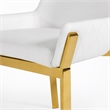 Pemberly Row Modern Faux Leather Dining Chair in White and Gold