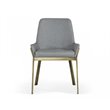 Pemberly Row Modern Fabric Dining Chair in Light Gray and Antique Brass